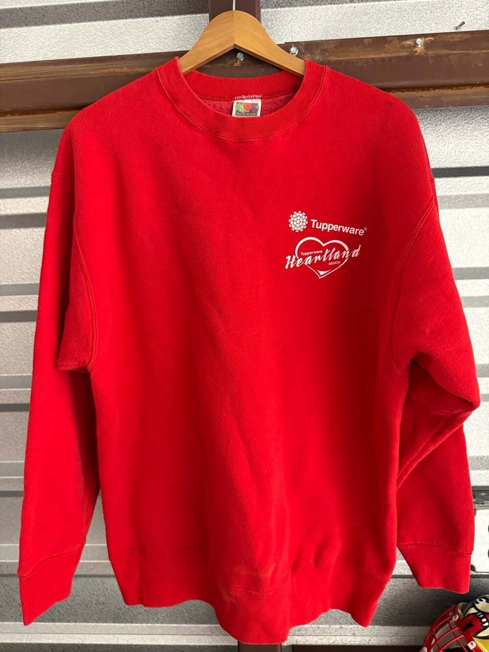 Vintage Tupperware Heartland Region Red Crewneck Sweatshirt